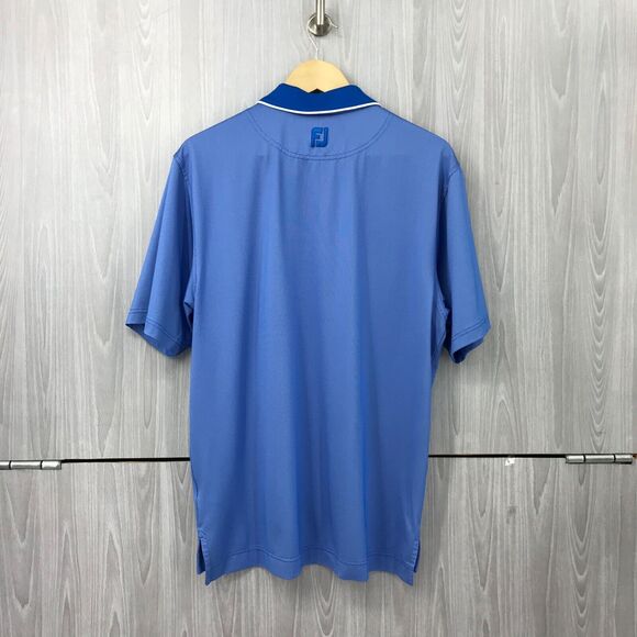 FJ Footjoy Golf Polo Shirt Men's‎ Medium Blue Performance Wicking Stretch - Picture 5 of 10
